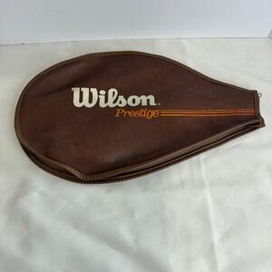Wilson Prestige Tennis Racquet Cover Vintage Brown Case Zip Up Taiwan Made
